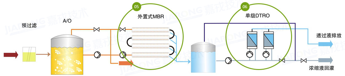 垃圾滲濾液處理工藝，單級(jí)DTRO工藝